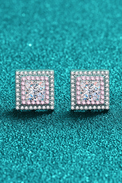 Moissanite Square Stud Earrings - Earrings - FITGGINS