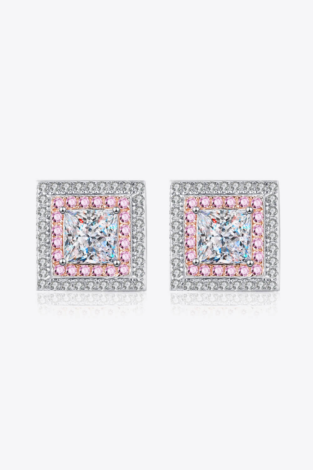 Moissanite Square Stud Earrings - Earrings - FITGGINS