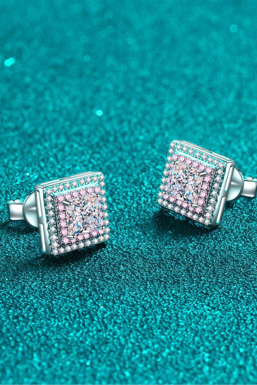 Moissanite Square Stud Earrings - Earrings - FITGGINS