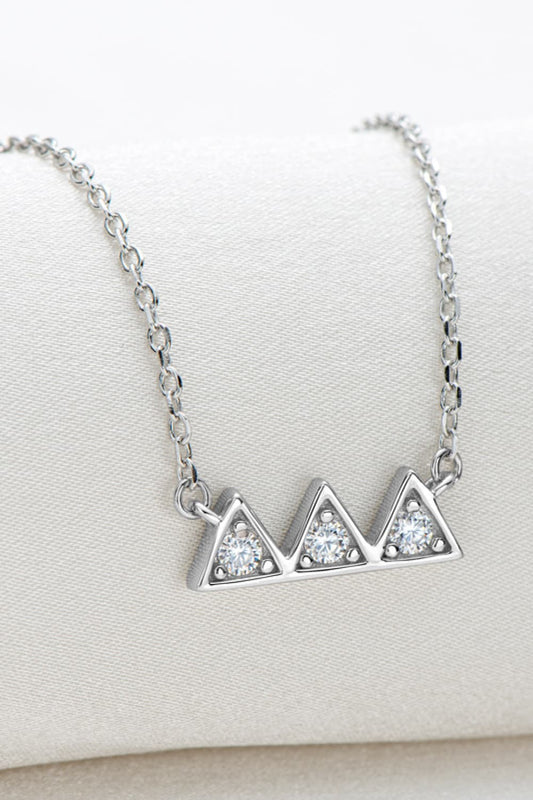 Moissanite Triangle Platinum-Plated Necklace - Necklaces - FITGGINS