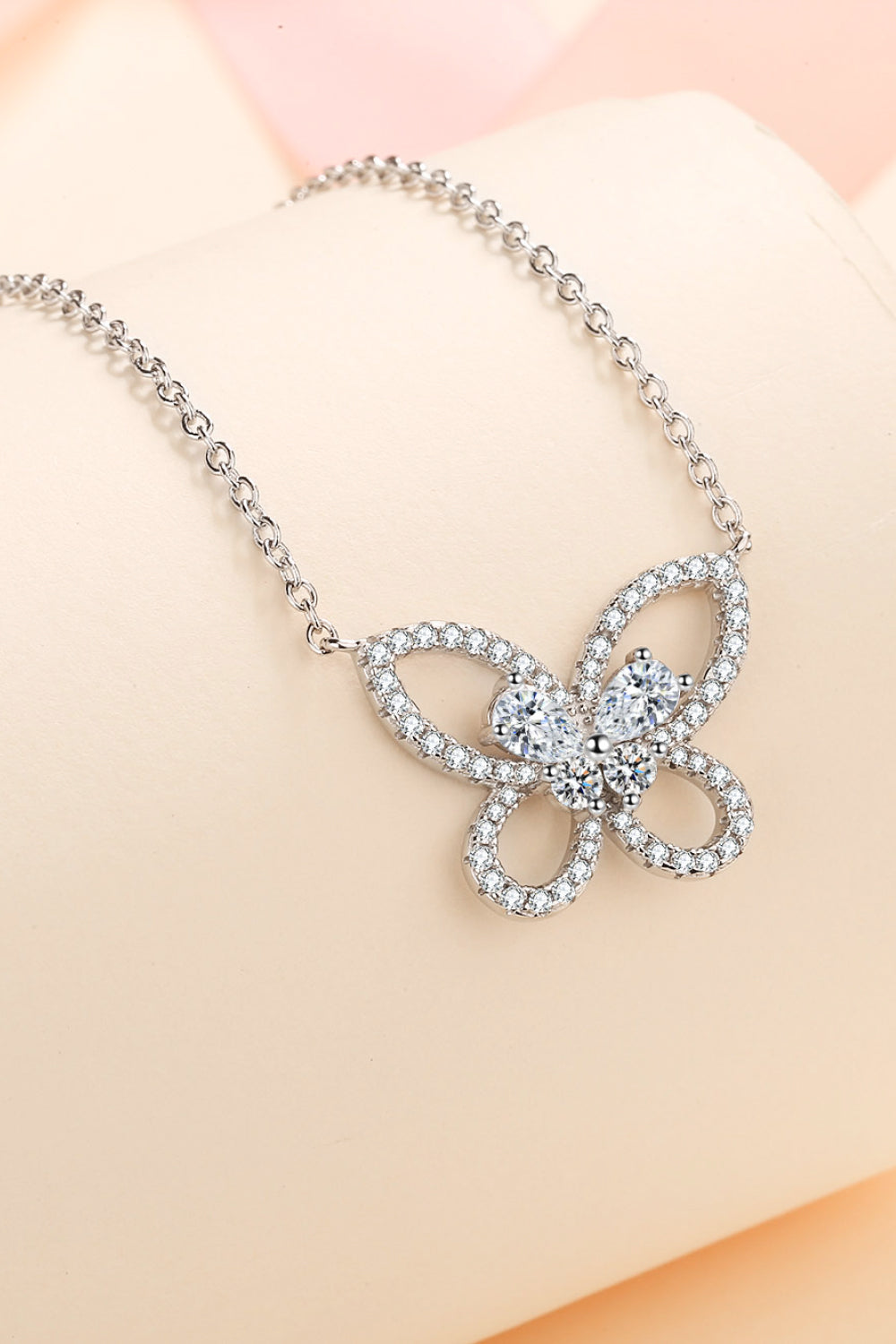 Moissanite Butterfly Pendant Necklace - Necklaces - FITGGINS