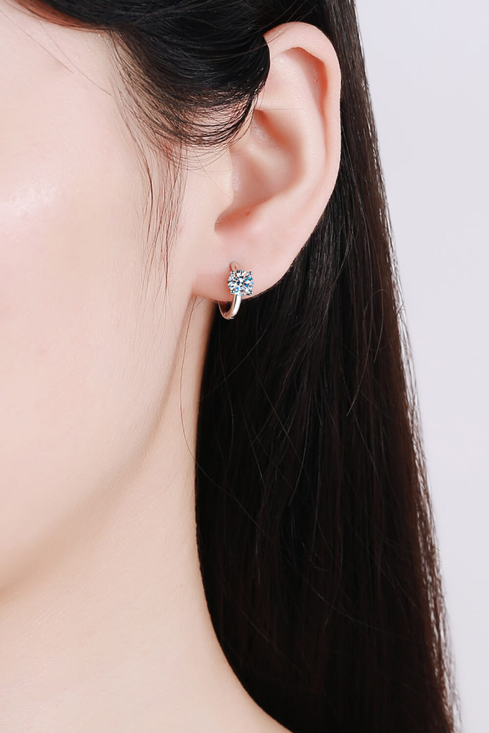 Moissanite Huggie Earrings - Earrings - FITGGINS