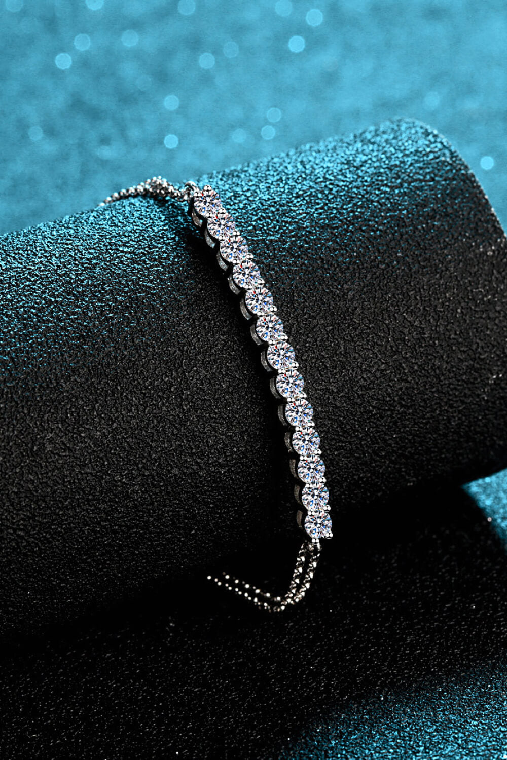 Moissanite Sterling Silver Bracelet - Bracelets - FITGGINS