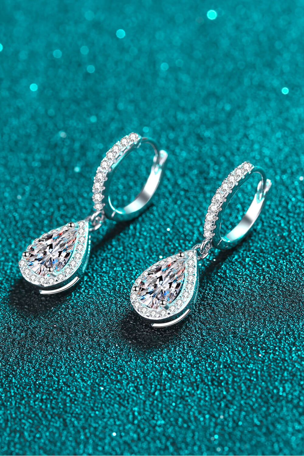 Moissanite Teardrop Earrings - Earrings - FITGGINS