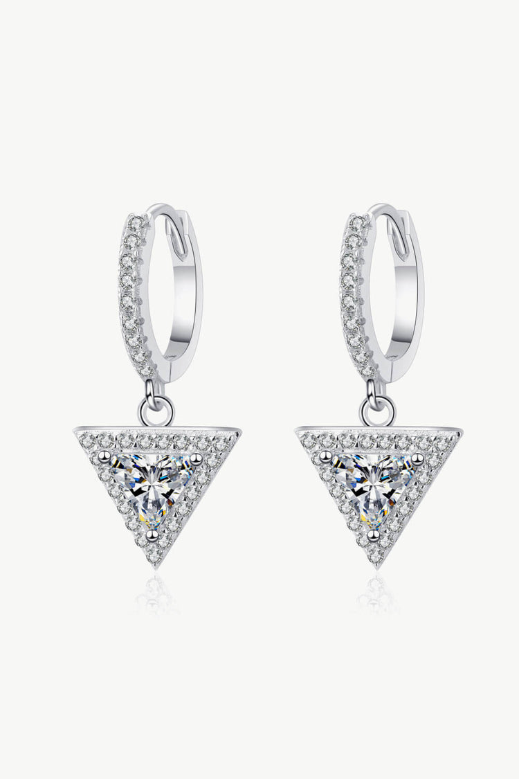 Moissanite Triangle Drop Earrings - Earrings - FITGGINS