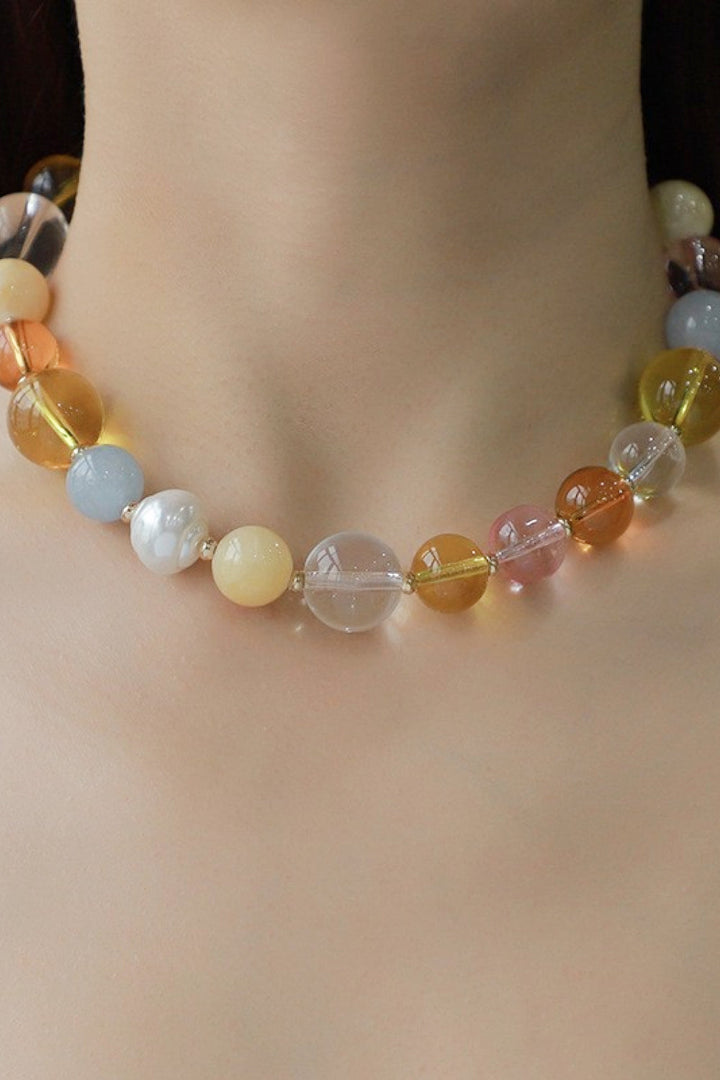Multicolored Bead Necklace - Necklaces - FITGGINS