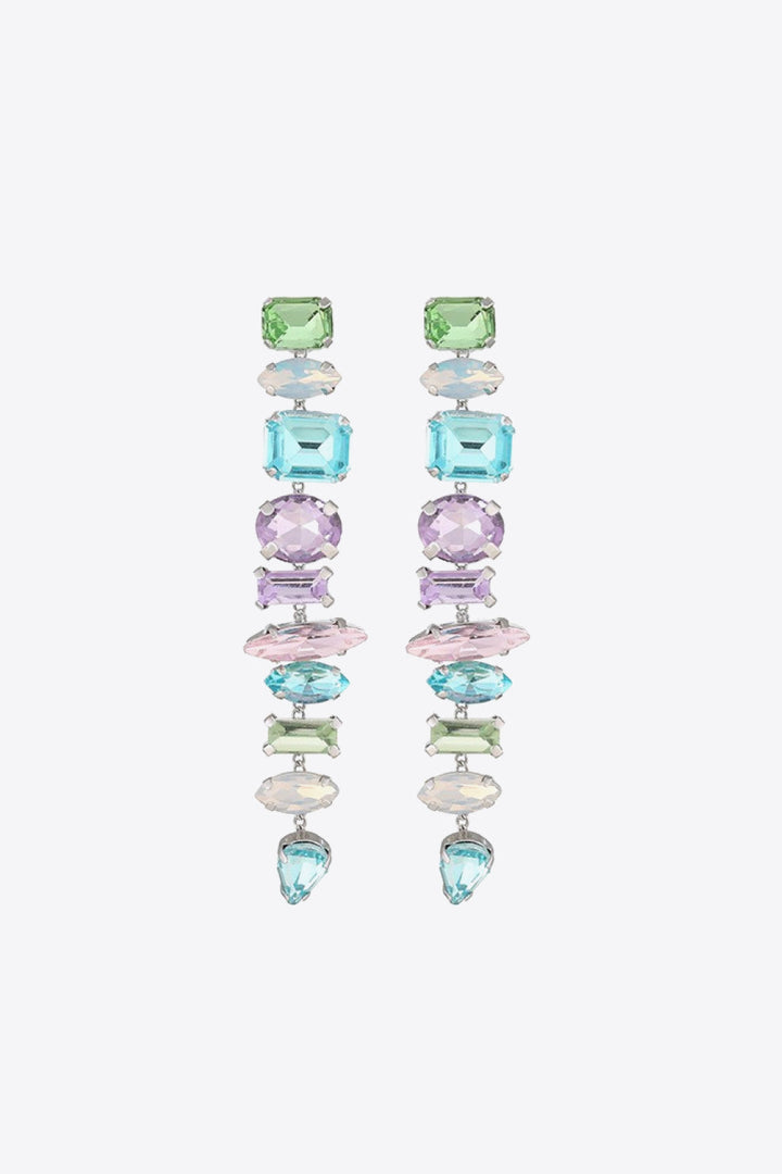 Multicolored Glass Stone Dangle Earrings - Earrings - FITGGINS