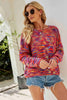 Multicolored Cable-Knit Drop Shoulder Sweater