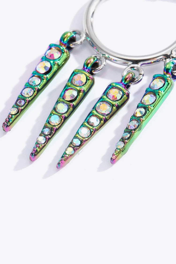 Multicolored Rhinestone Geometric Earrings - Earrings - FITGGINS