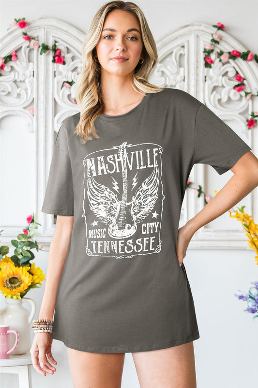 NASHVILLE MUSIC CITY TENNESSEE Graphic T-Shirt - T-Shirts - FITGGINS