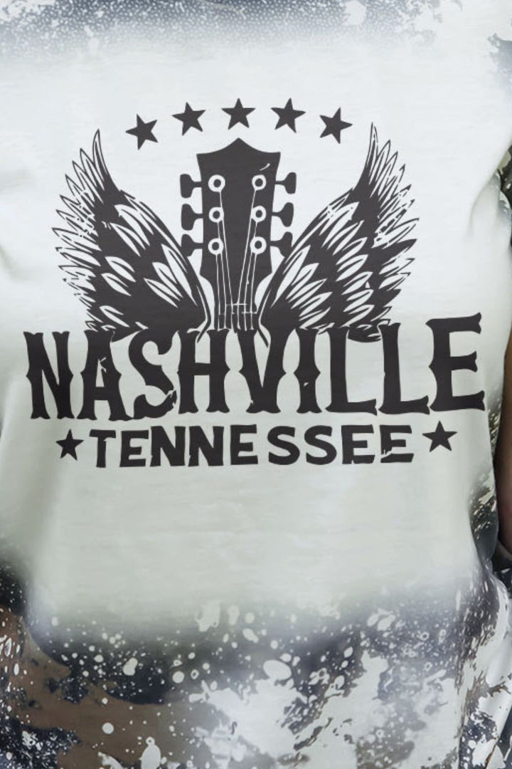 NASHVILLE TENNESSEE Graphic Round Neck Tee - T-Shirts - FITGGINS