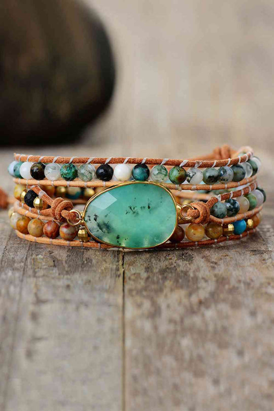 Natural Stone & Agate Layered Bracelet - Bracelets - FITGGINS