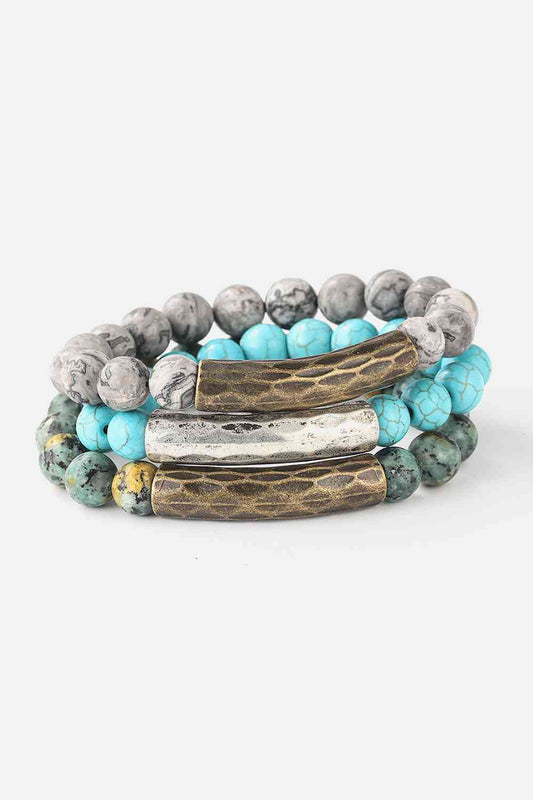 Natural Stone Beaded Bracelet - Bracelets - FITGGINS