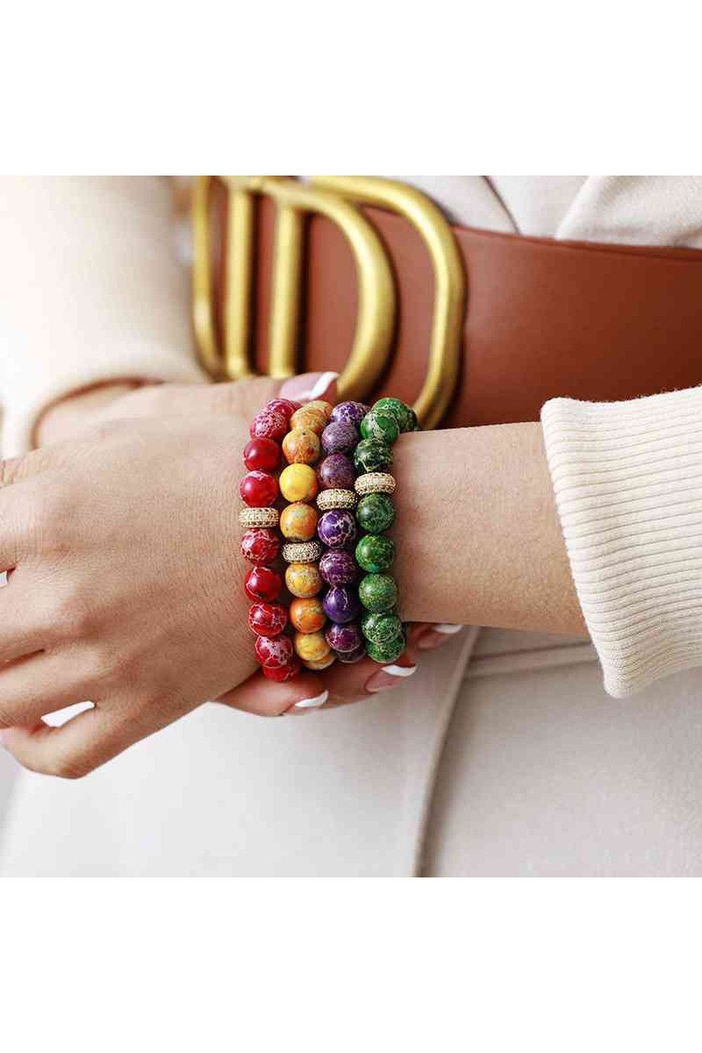 Eco-Friendly Natural Stone Beaded Bracelet