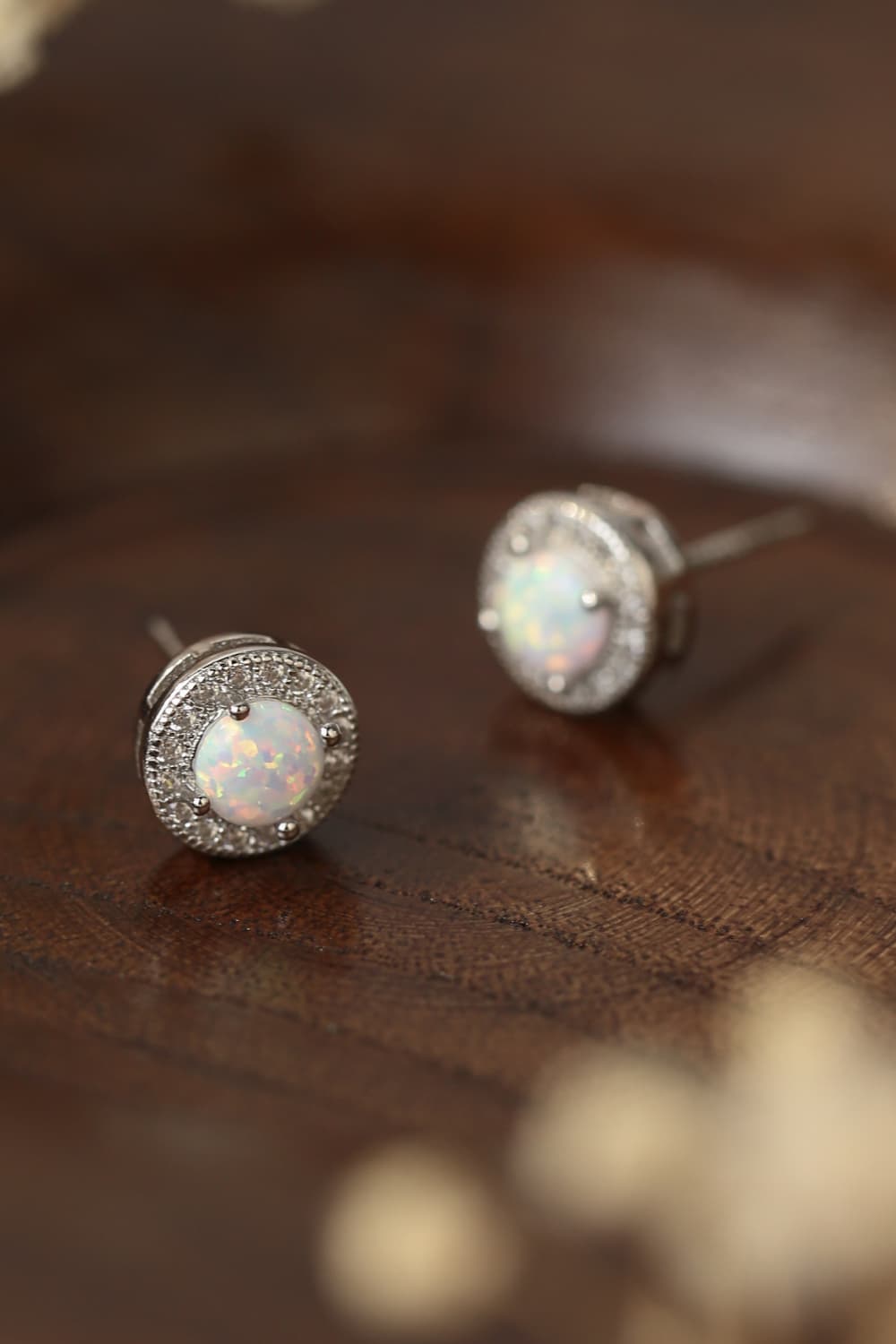 Opal 4-Prong Round Stud Earrings - Earrings - FITGGINS