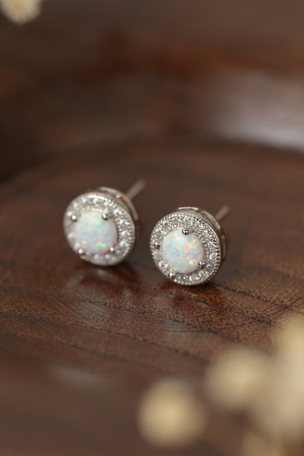 Opal 4-Prong Round Stud Earrings - Earrings - FITGGINS