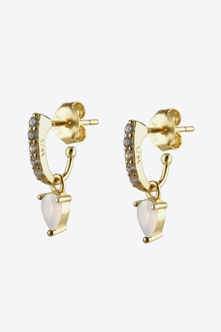 Opal 925 Sterling Silver Drop Earrings - Earrings - FITGGINS