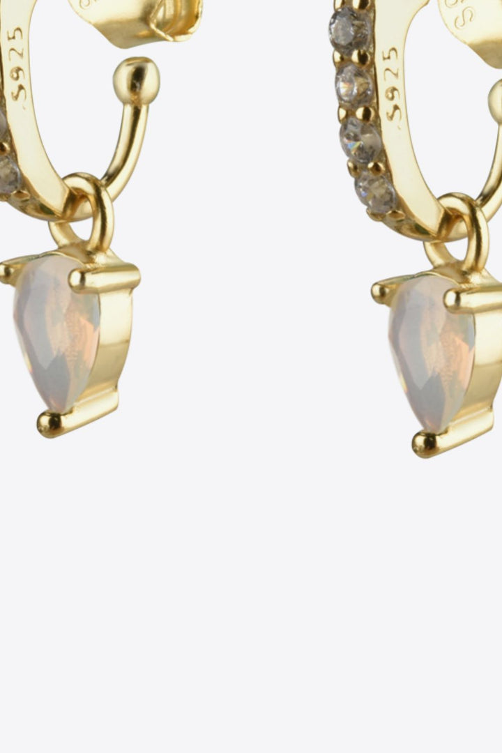 Opal 925 Sterling Silver Drop Earrings - Earrings - FITGGINS