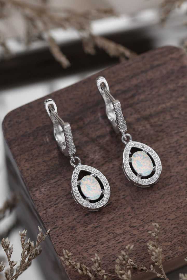 Opal Pear Shaped Drop Earrings - Earrings - FITGGINS