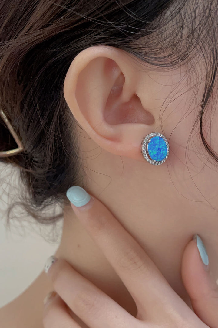 Opal Round Earrings - Earrings - FITGGINS
