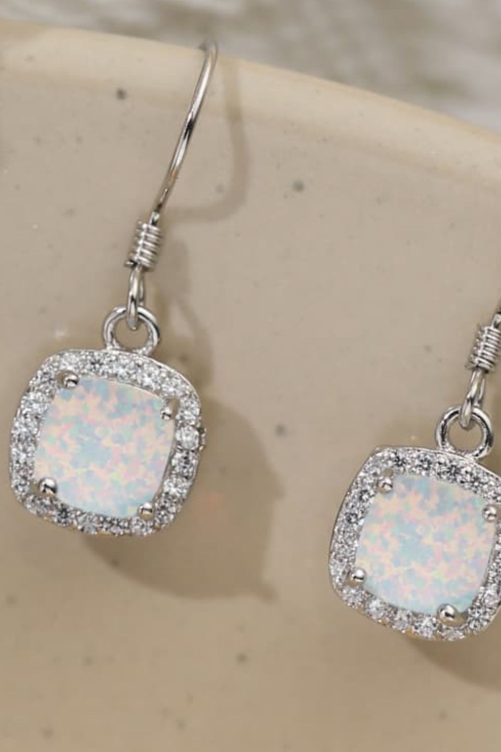 Opal Square Drop Earrings - Earrings - FITGGINS