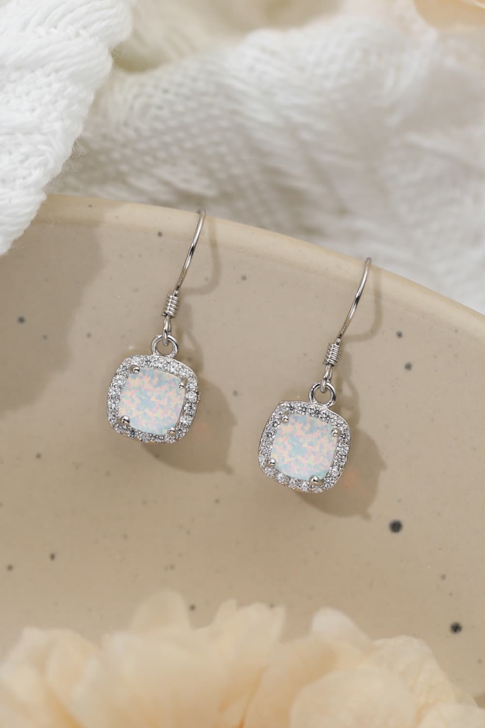 Opal Square Drop Earrings - Earrings - FITGGINS