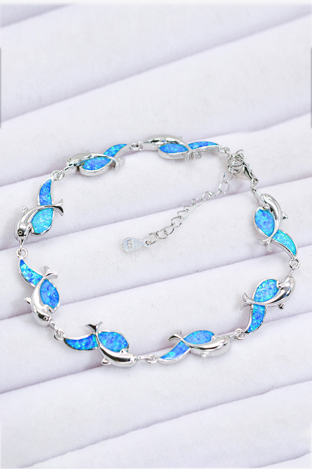 Opal Dolphin 925 Sterling Silver Bracelet - Bracelets - FITGGINS