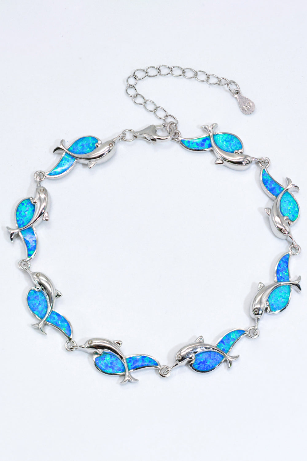 Opal Dolphin 925 Sterling Silver Bracelet - Bracelets - FITGGINS