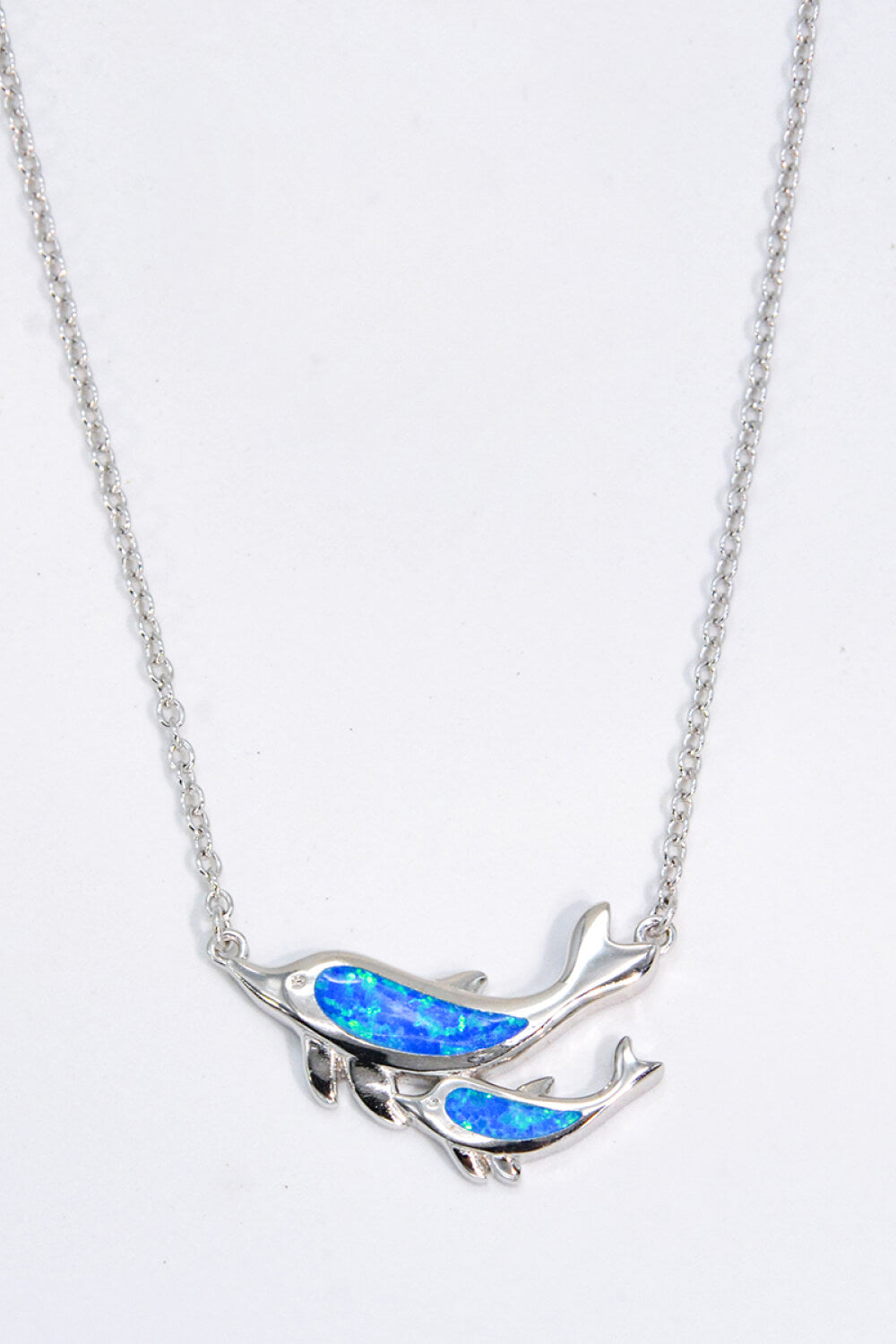 Opal Dolphin Chain-Link Necklace - Necklaces - FITGGINS