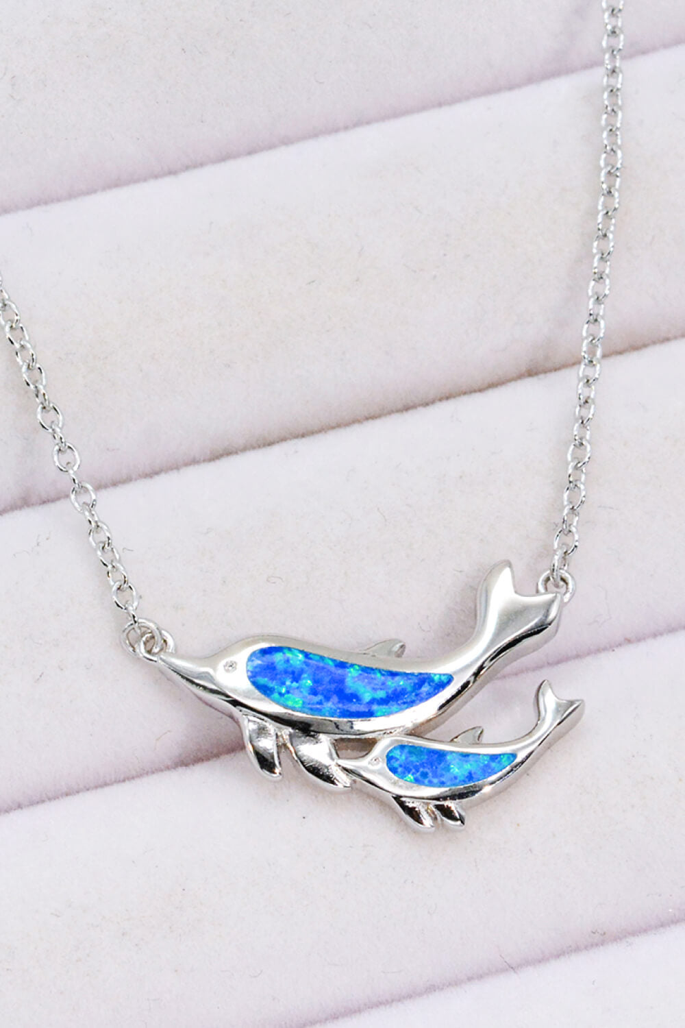 Opal Dolphin Chain-Link Necklace - Necklaces - FITGGINS