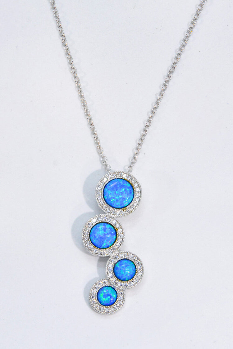 Opal Round Pendant Chain-Link Necklace - Necklaces - FITGGINS