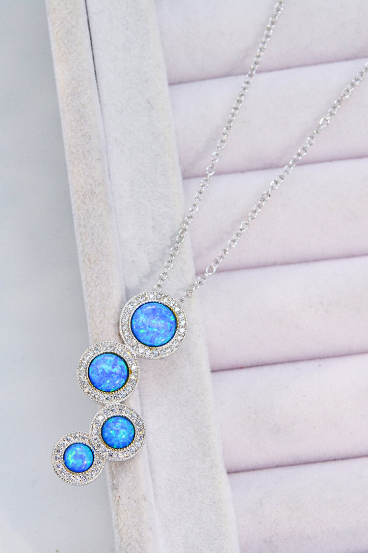 Opal Round Pendant Chain-Link Necklace - Necklaces - FITGGINS