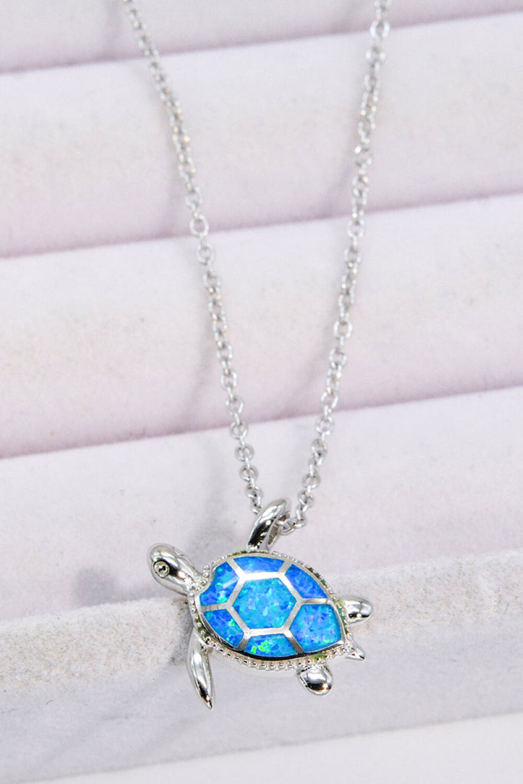 Opal Turtle Pendant Chain-Link Necklace - Necklaces - FITGGINS