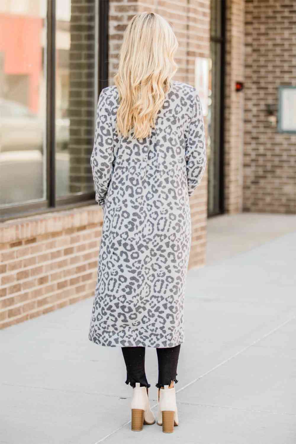 Open Front Leopard Cardigan - Jackets - FITGGINS