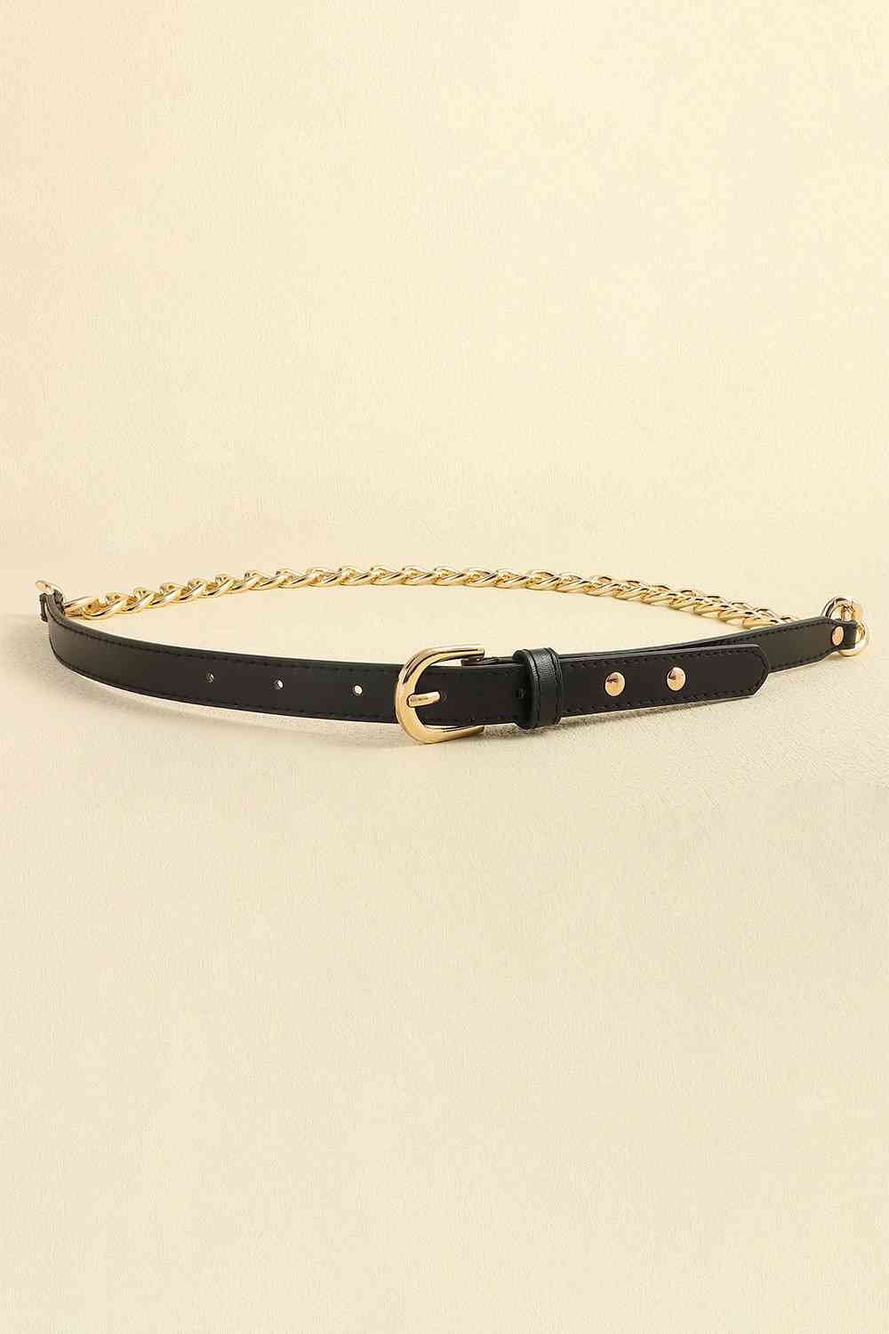 PU Leather Chain Belt - Belt - FITGGINS