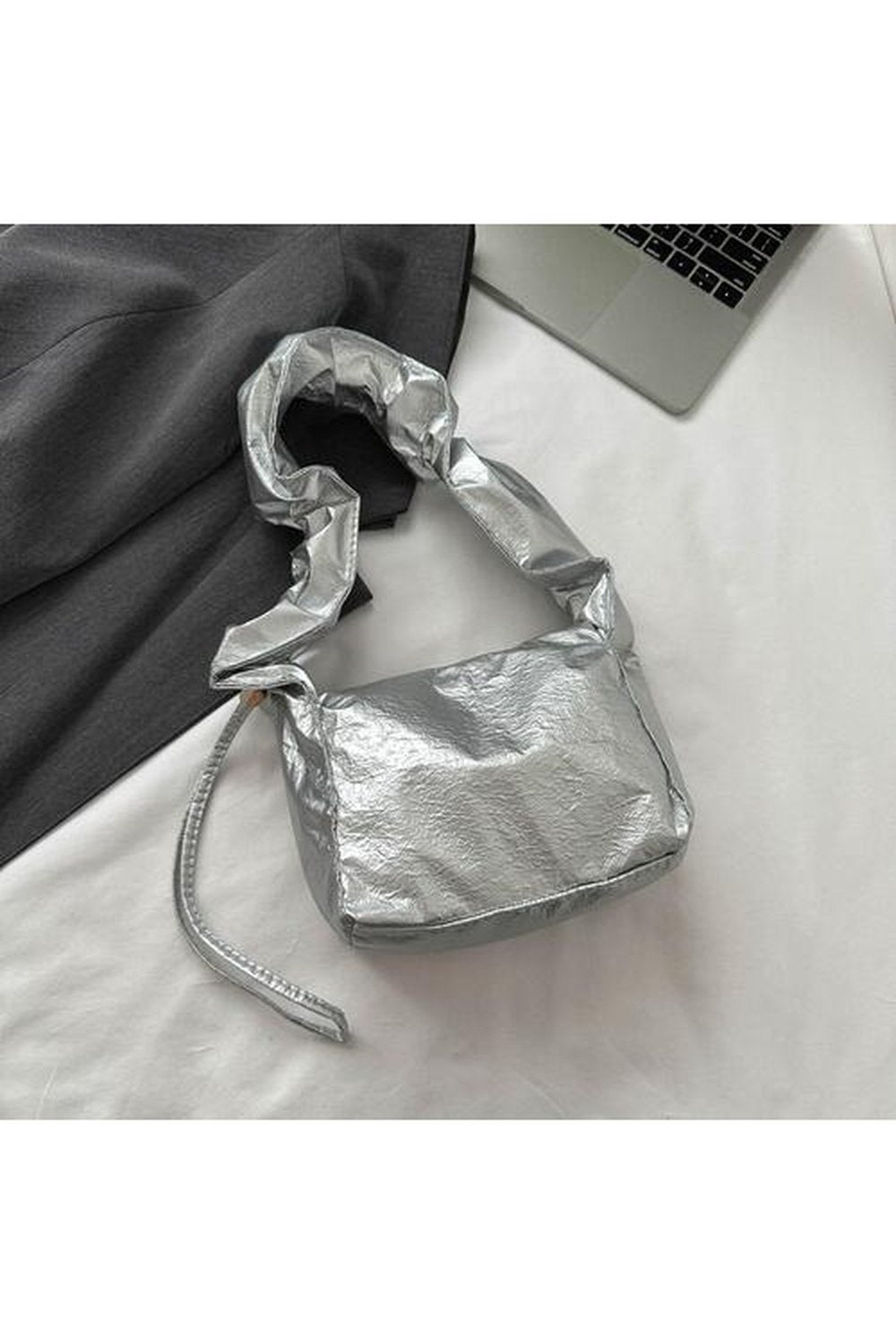 PU Leather Drawstring Shoulder Bag - Handbag - FITGGINS