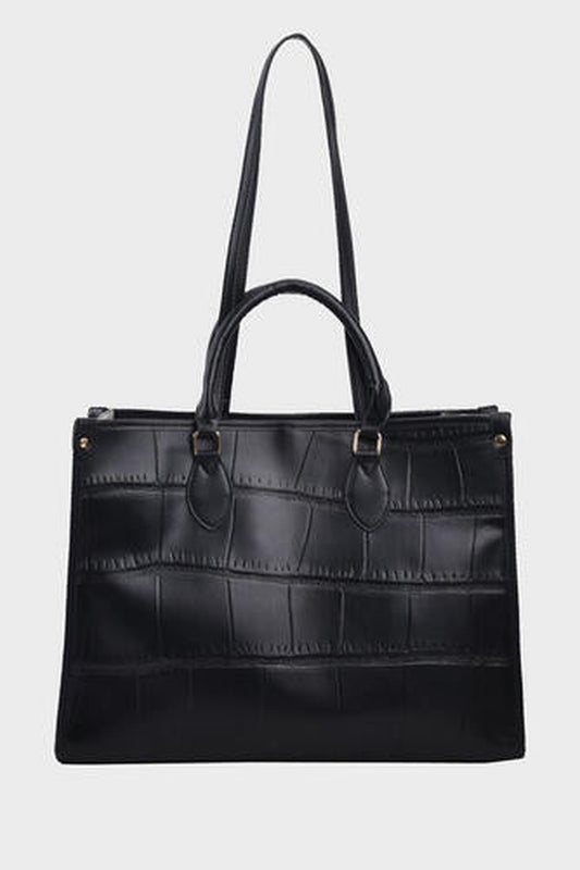 PU Leather Tote Bag - Handbag - FITGGINS