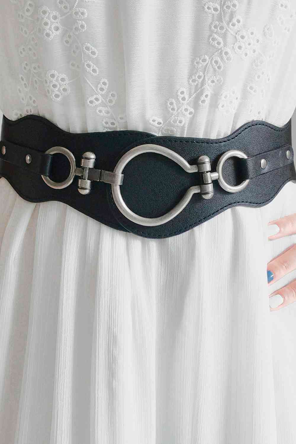 PU Leather Zinc Alloy Buckle Belt - Belt - FITGGINS