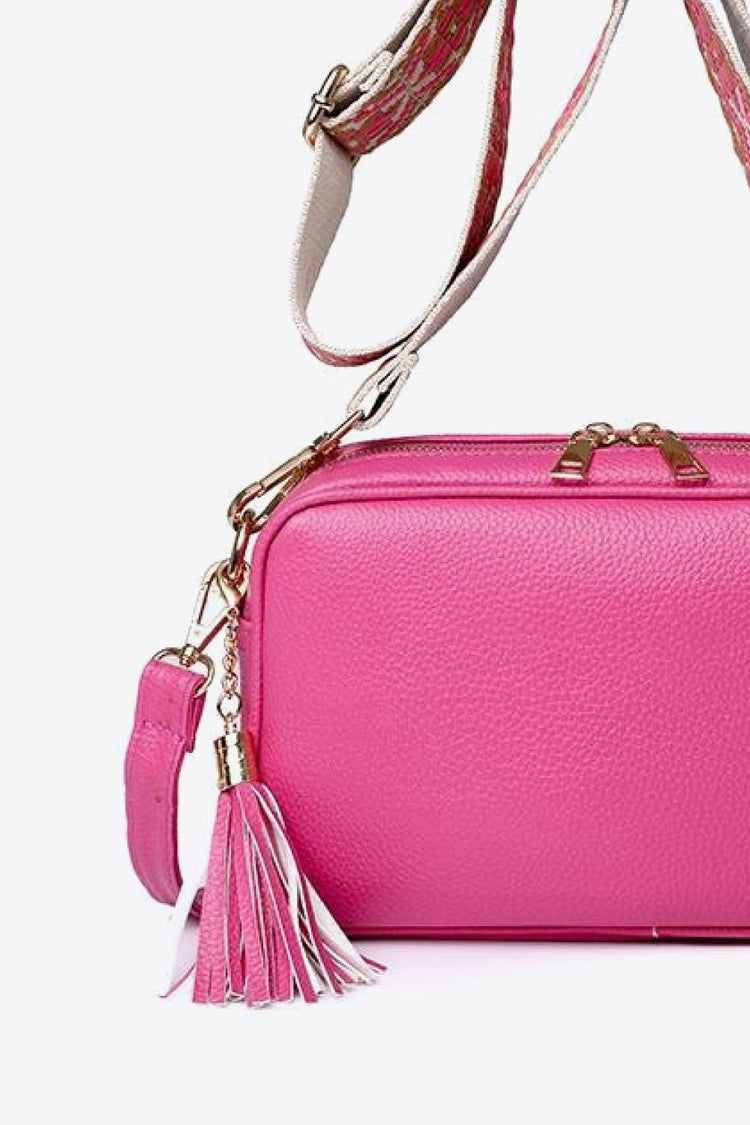 PU Leather Tassel Crossbody Bag - Handbag - FITGGINS