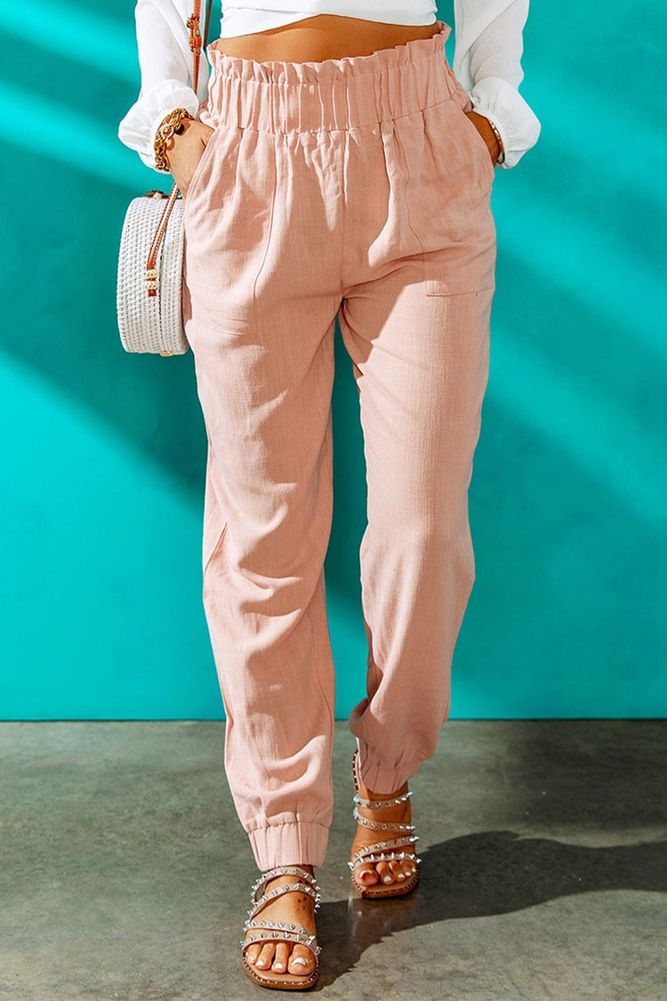 Paperbag Waist Joggers with Pockets - Pants - FITGGINS