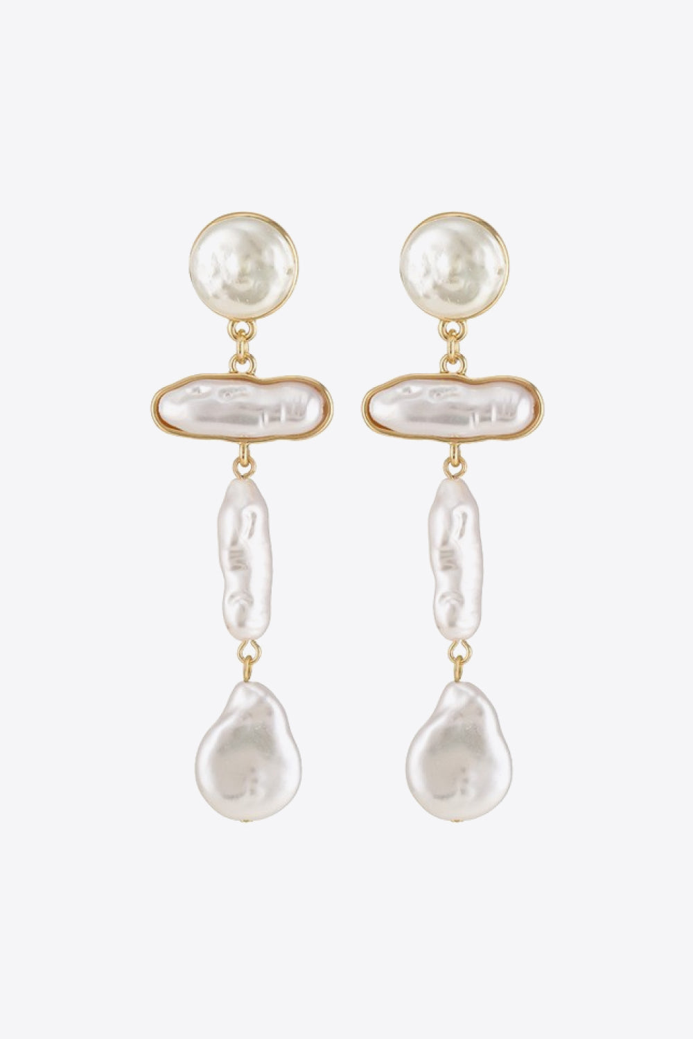 Pearl Zinc Alloy Dangle Earrings - Earrings - FITGGINS