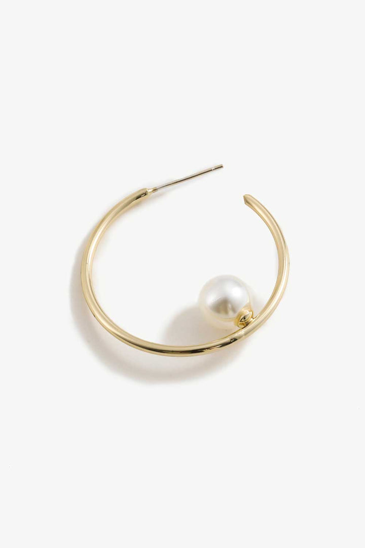 Pearl C-Hoop Earrings - Earrings - FITGGINS