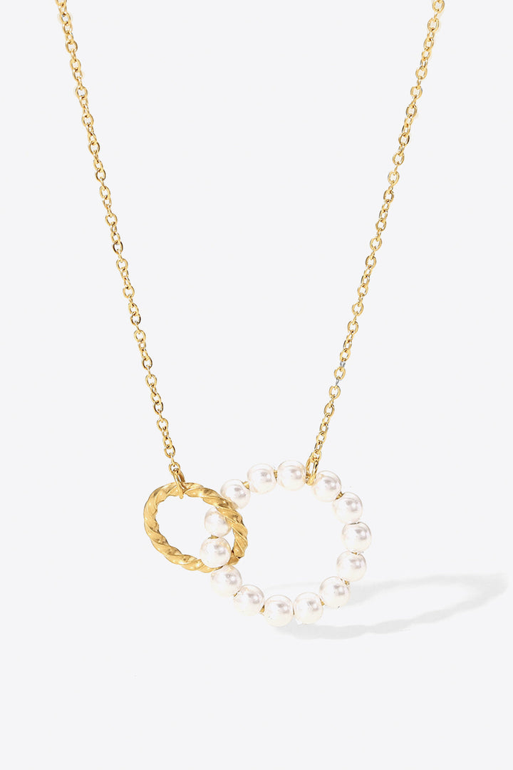 Pearl Hoop Link Pendant Necklace - Necklaces - FITGGINS