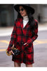 Plaid Shawl Collar Coat with Pockets
