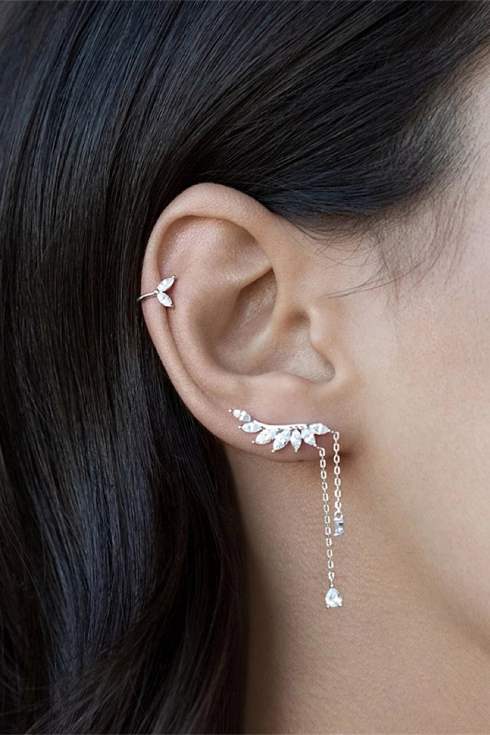 Platinum-Plated Crawl Earrings - Earrings - FITGGINS