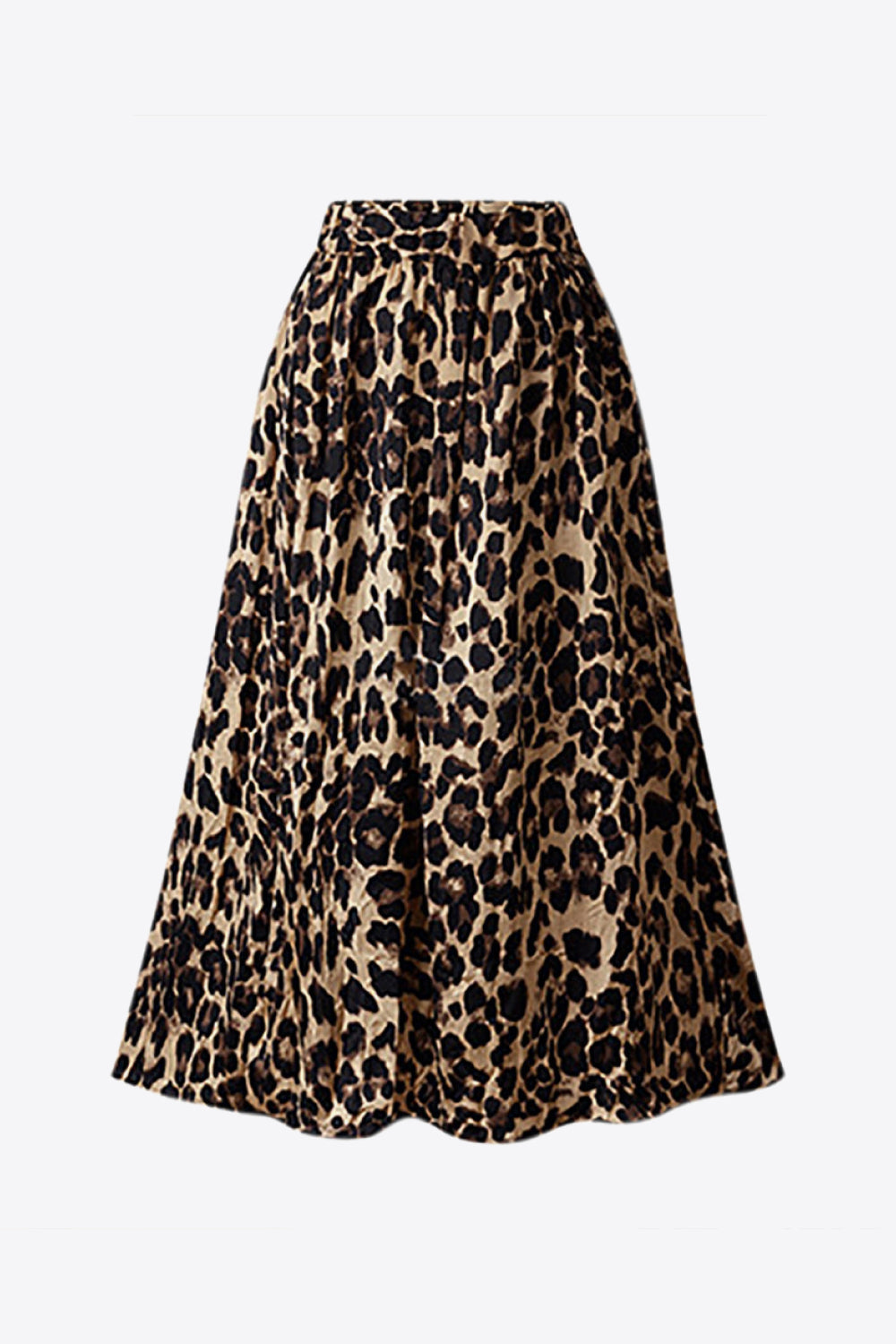 Plus Size Leopard Print Midi Skirt - Skirts - FITGGINS
