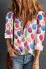 Printed Button Front Long Sleeve Shirt