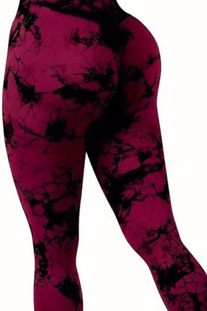 Printed High Waist Active Pants - Leggings - FITGGINS