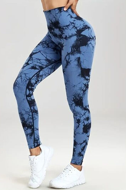 Printed High Waist Active Pants - Leggings - FITGGINS