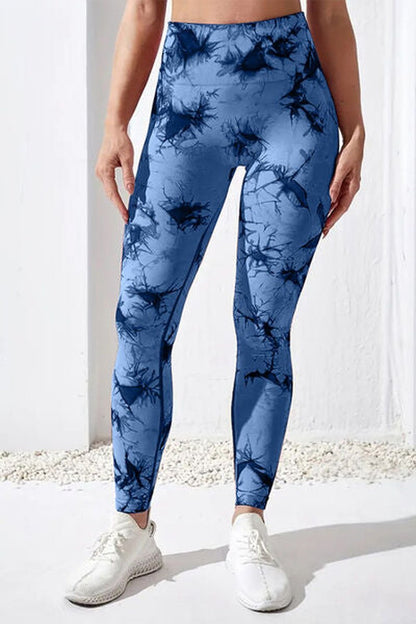 Printed High Waist Active Pants - Leggings - FITGGINS